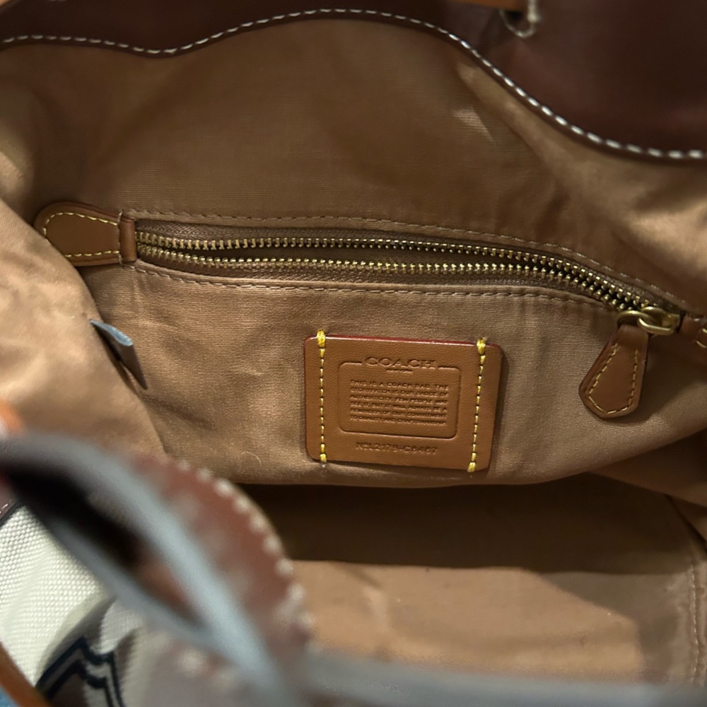 Coach Tan and Brown Canvas Bag - Picture 3 of 7
